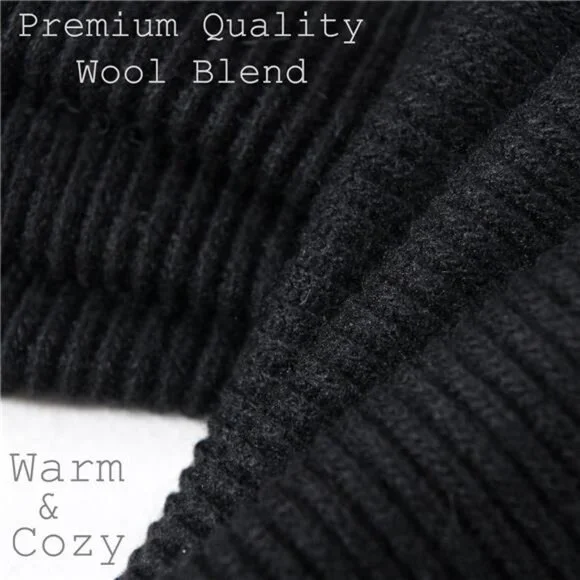 Unisex Cashmere Beanie Hat Scarf Set Winter Knit Long Scarf Neck Warmer
